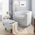 Beige Upholstered Swivel Accent Chair with Ottoman K5916