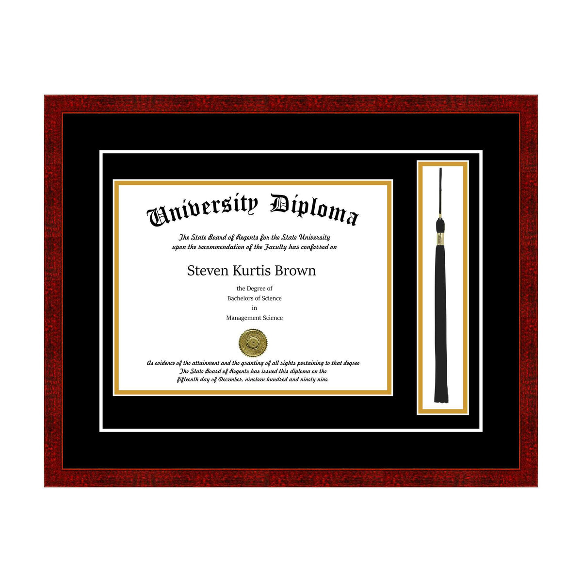Single Diploma Frame with Tassel and Double Matting X115659