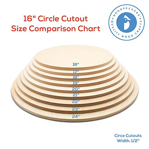 Unfinished Birch Wood Circles 16 inch 1/2 inch Thick Pack of 1 A869351