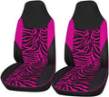 2PCS Pink Zebra Pattern Velvet Fabric Front Bucket Seat Cover X403247
