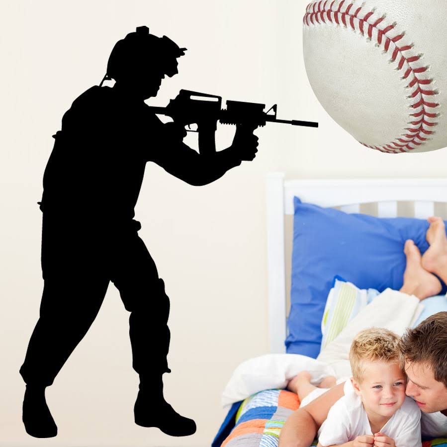 Military Soldier Silhouette Wall Decal K2397