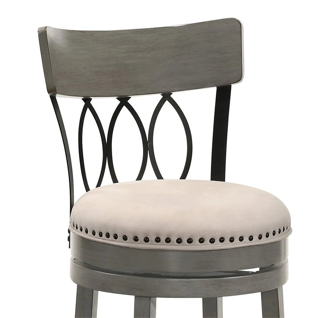 Light Gray Wood Swivel Bar Stool Set of 4 Z696100