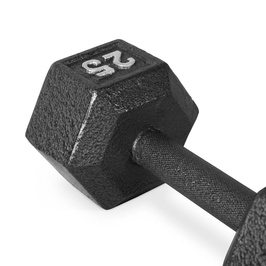 100 lb Cast Iron Hex Dumbbell Weight Set with Rack T87709
