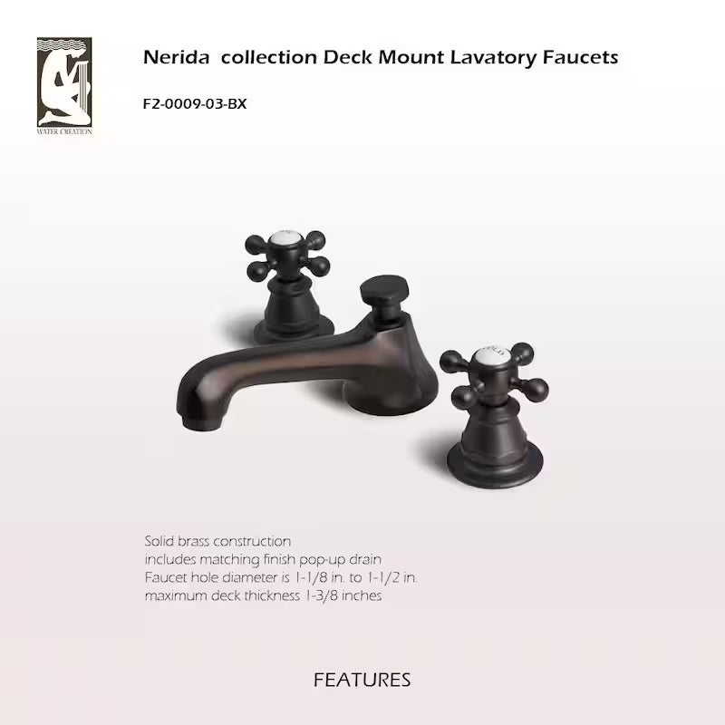 2-Handle Widespread Bathroom Faucet with Pop-Up Drain U699318