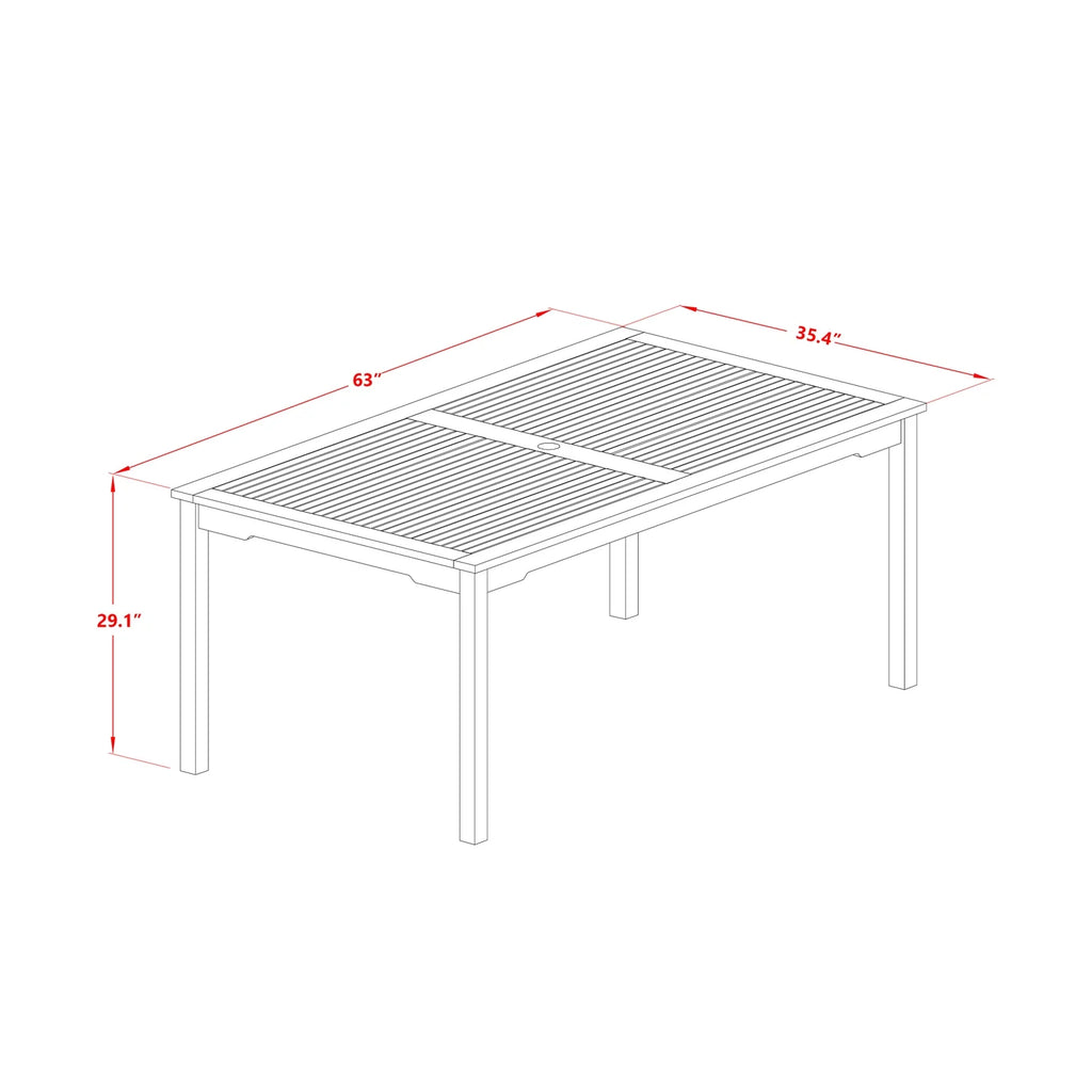 5 Pc Acacia Outdoor Table and Chairs L74224