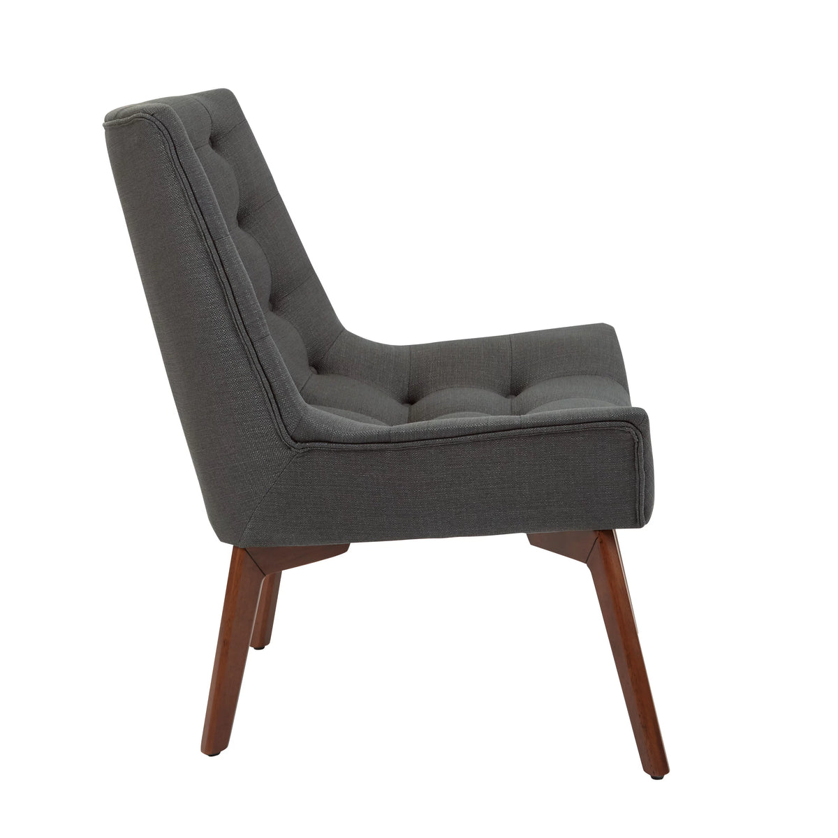 Charcoal Fabric Tufted Chair with Coffee Legs Y950630