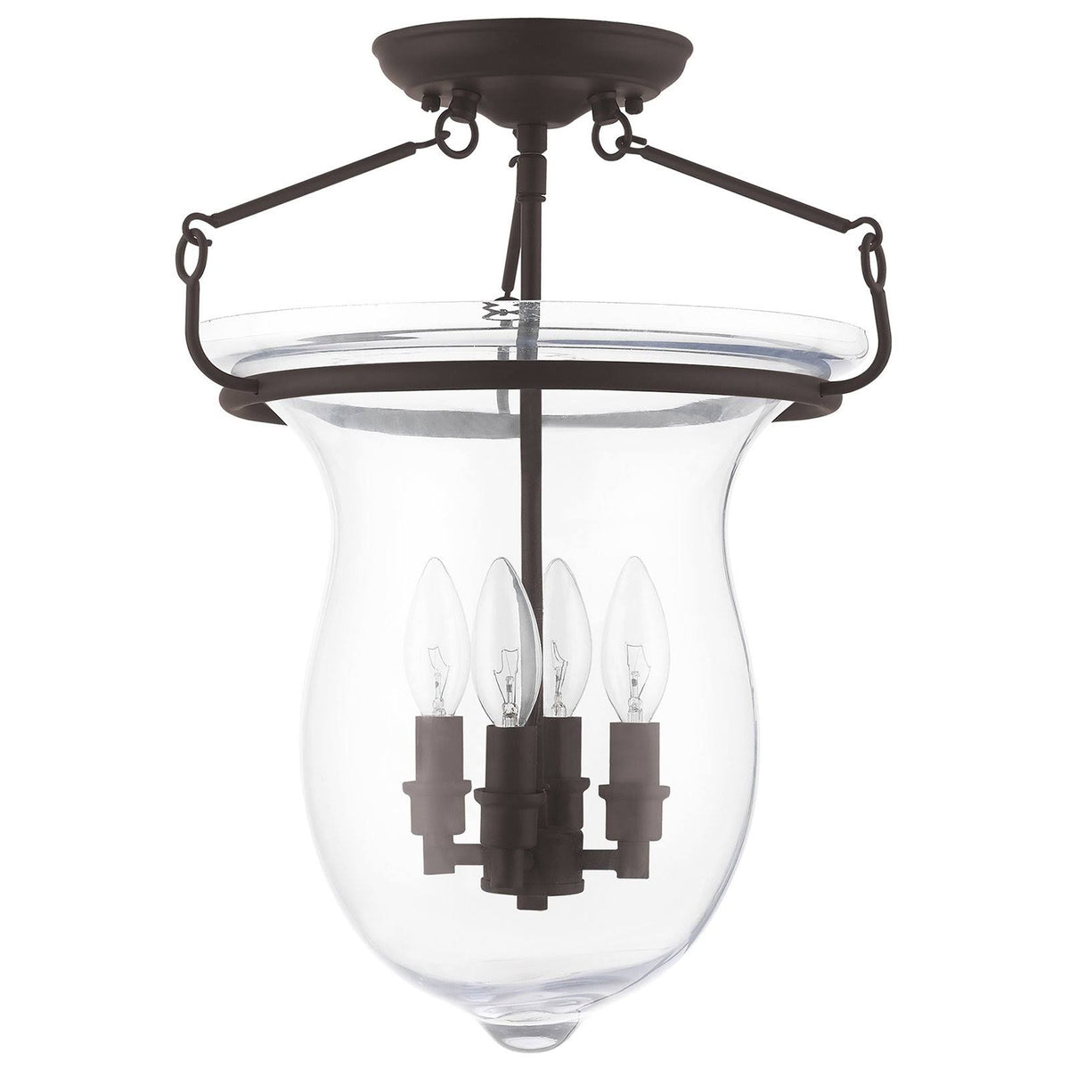 4-Light Ceiling Mount, Polished Nickel S3847