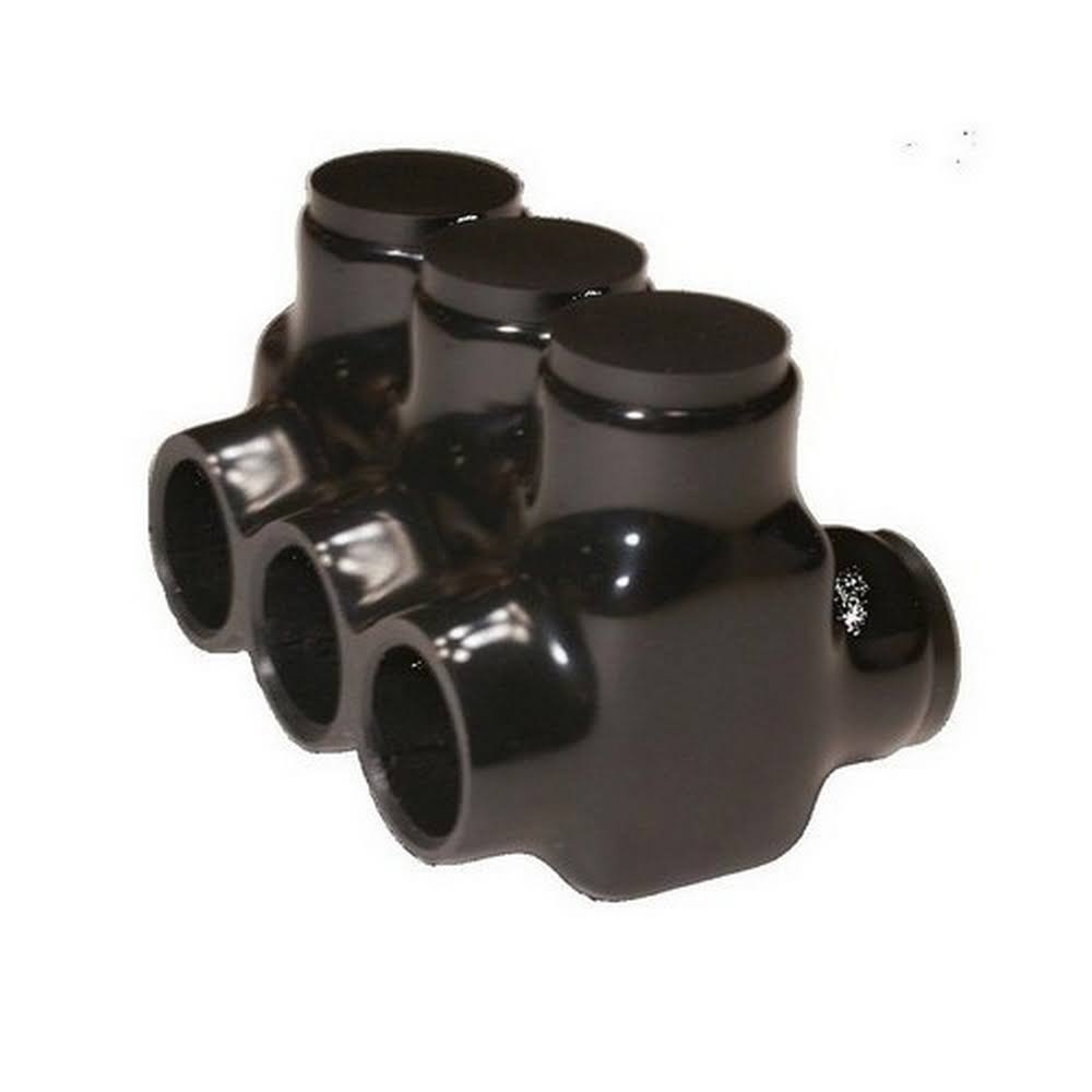 Black Insulated Multi Cable Connector Dual Entry 3 Ports K58323