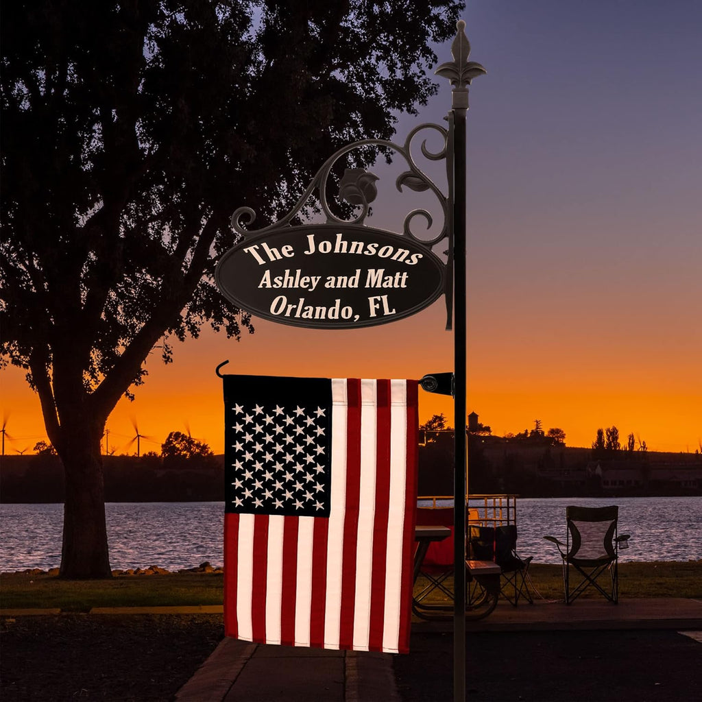 Double Sided Reflective Camping RV Park Sign with Flag I1944