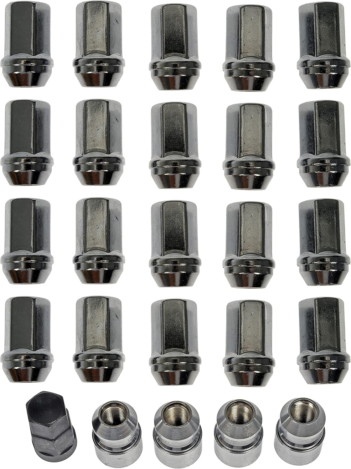 Wheel Nut Kit M14-1.50 Flattop Nut 22 mm Hex 44.5 mm Length Pack of 2 V38041