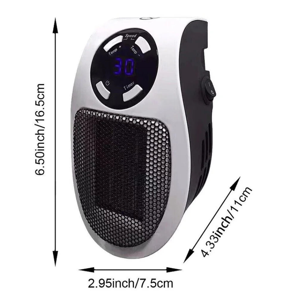 500W Portable Electric Space Heater with Adjustable Thermostat and Programmable Timer H665