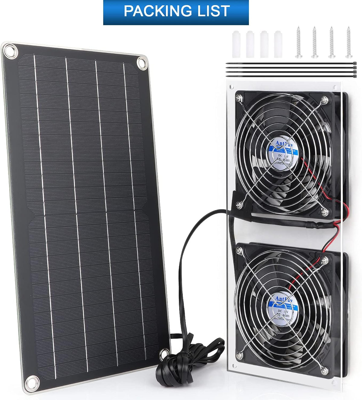 10W Weatherproof Dual Fan Solar Panel Fan Kit S1330
