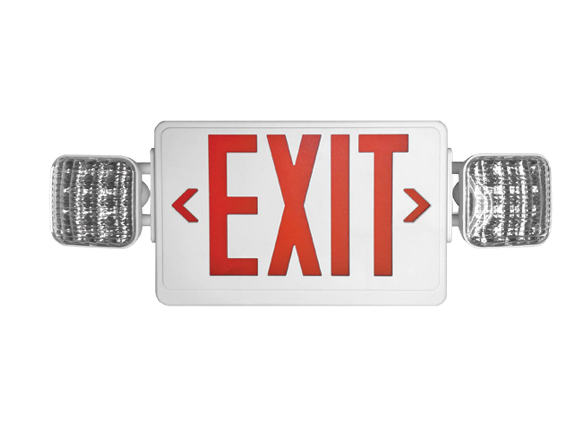 LED White Exit Sign Emergency Light Combo V931343