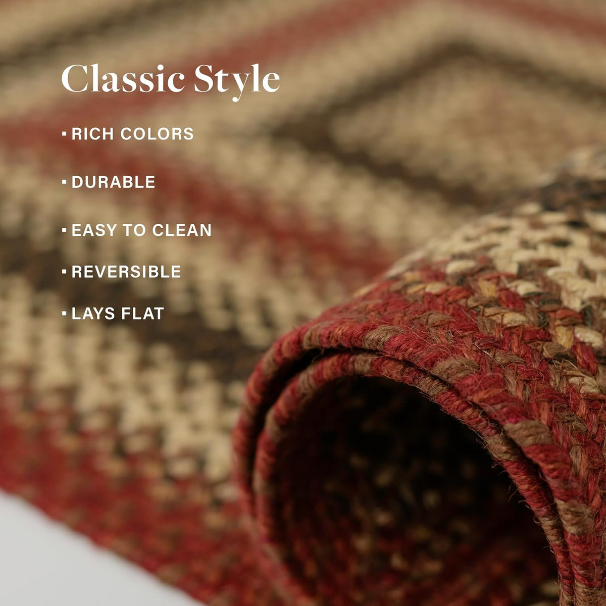 Red Braided Rugs 27x45 Oval F104