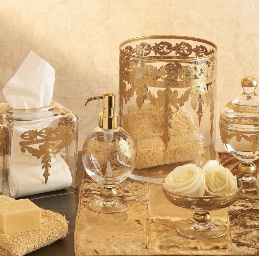 Gold Wastebasket C4557