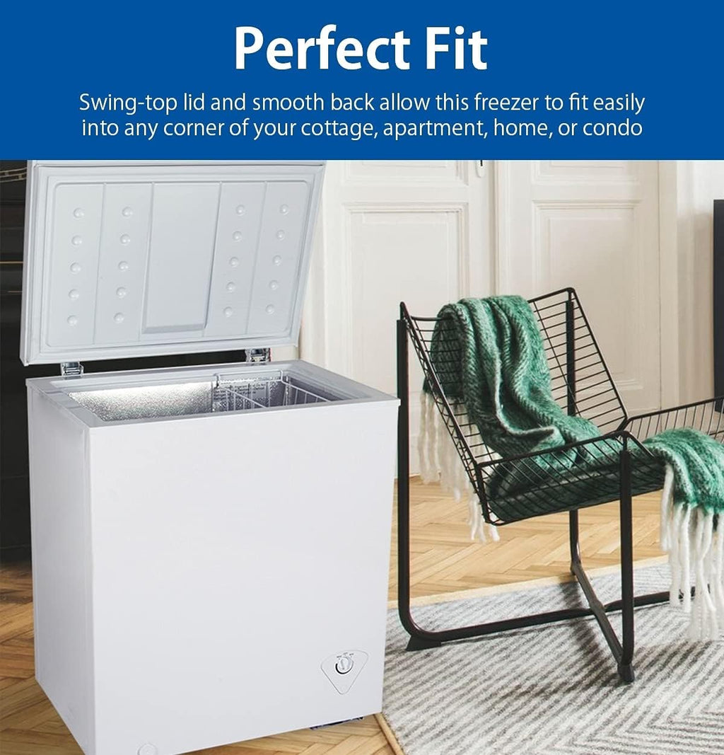 White 5.0 Cubic Feet Compact Chest Freezer with Removable Wire Basket P466