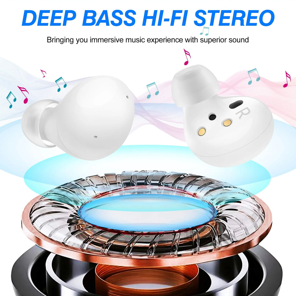 White Truly Wireless Bluetooth Headphones with Noise Isolation Z5323