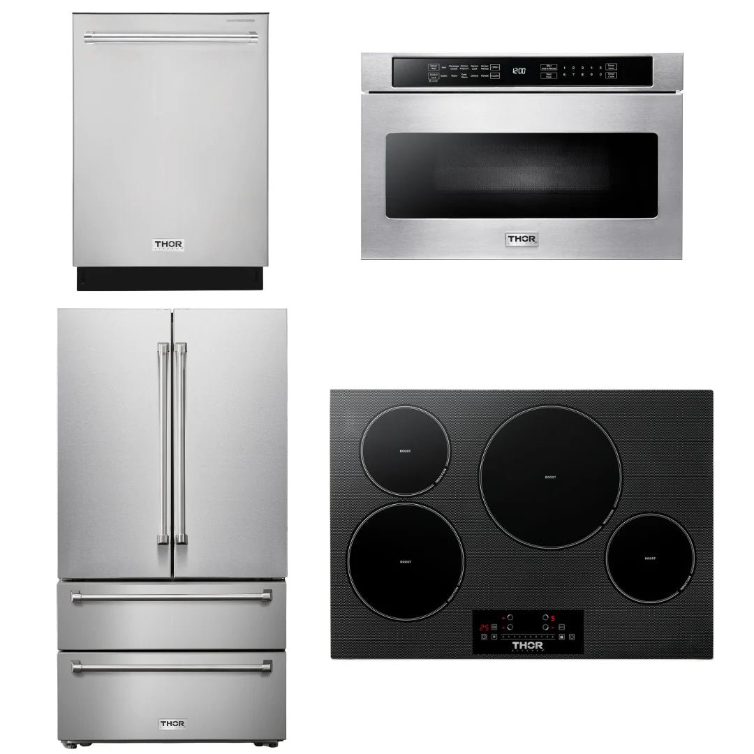 30 Induction Cooktop, Microwave, Refrigerator, Dishwasher C126