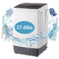 Full Automatic Washing Machine, Portable Laundry Washer with Drain Pump, White And Black S275497