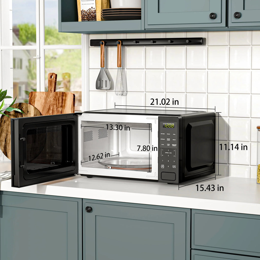 1.1 Cu ft 1000 Watts Black Countertop Microwave Oven G1877