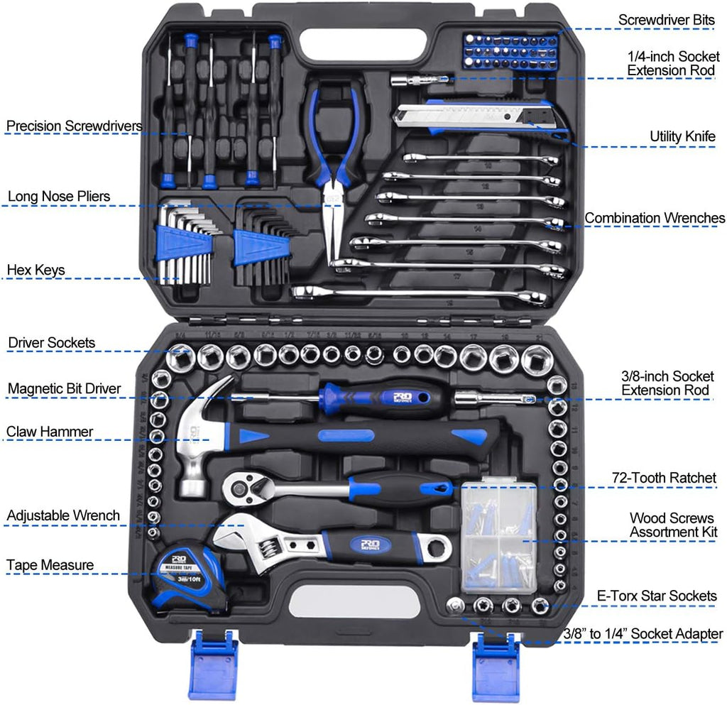 148-Piece Hand Tool Set with Toolbox Storage Case S111149