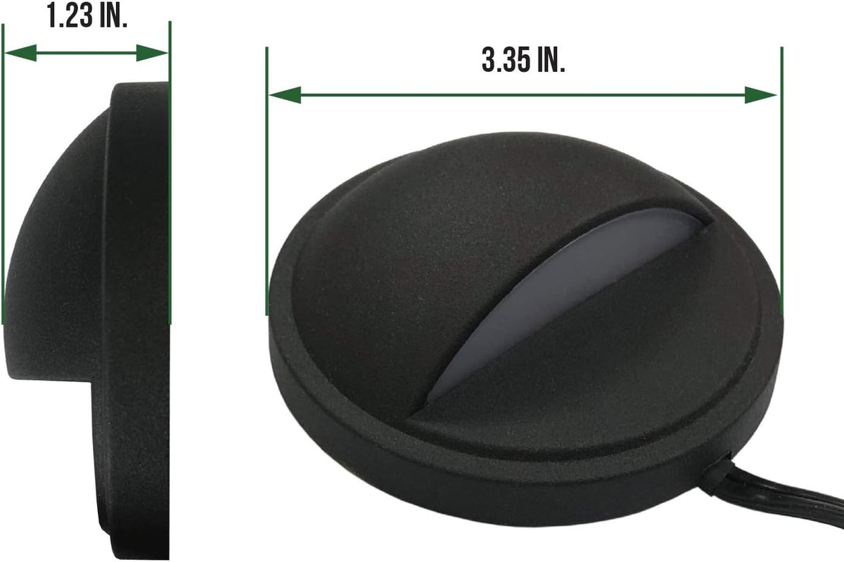 6-Pack Black Die-cast Aluminum LED Deck Lights A43493