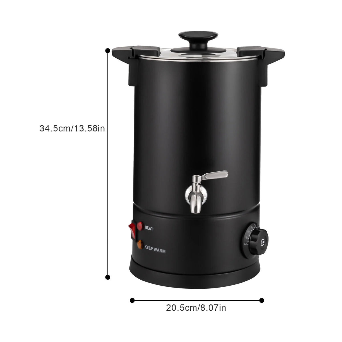 8L Stainless Steel Electric Coffee Urn Black 1000w Z9822
