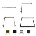 Black Three Sided Adjustable Ceiling Rod Room Divider Q60679