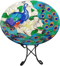 Deep Hand Painted Glass Plate, 18 by 3-Inch A91645