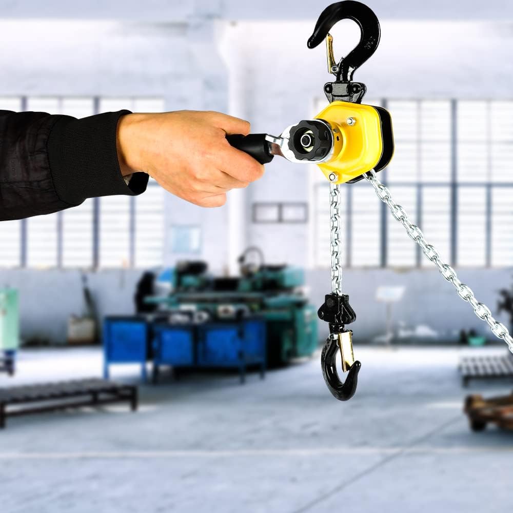 550LBS Manual Lever Chain Hoist 5 Feet Lift G80 Chain with Hook Pack of 2 I3081