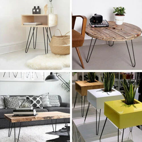 30" Heavy Duty Set Of 4 Black Hairpin Table Legs P844418