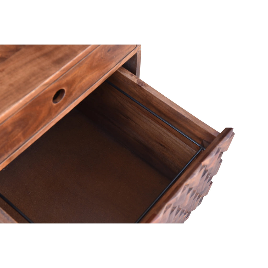 Modern Wood Office Desk with Storage in Dark Walnut L57557