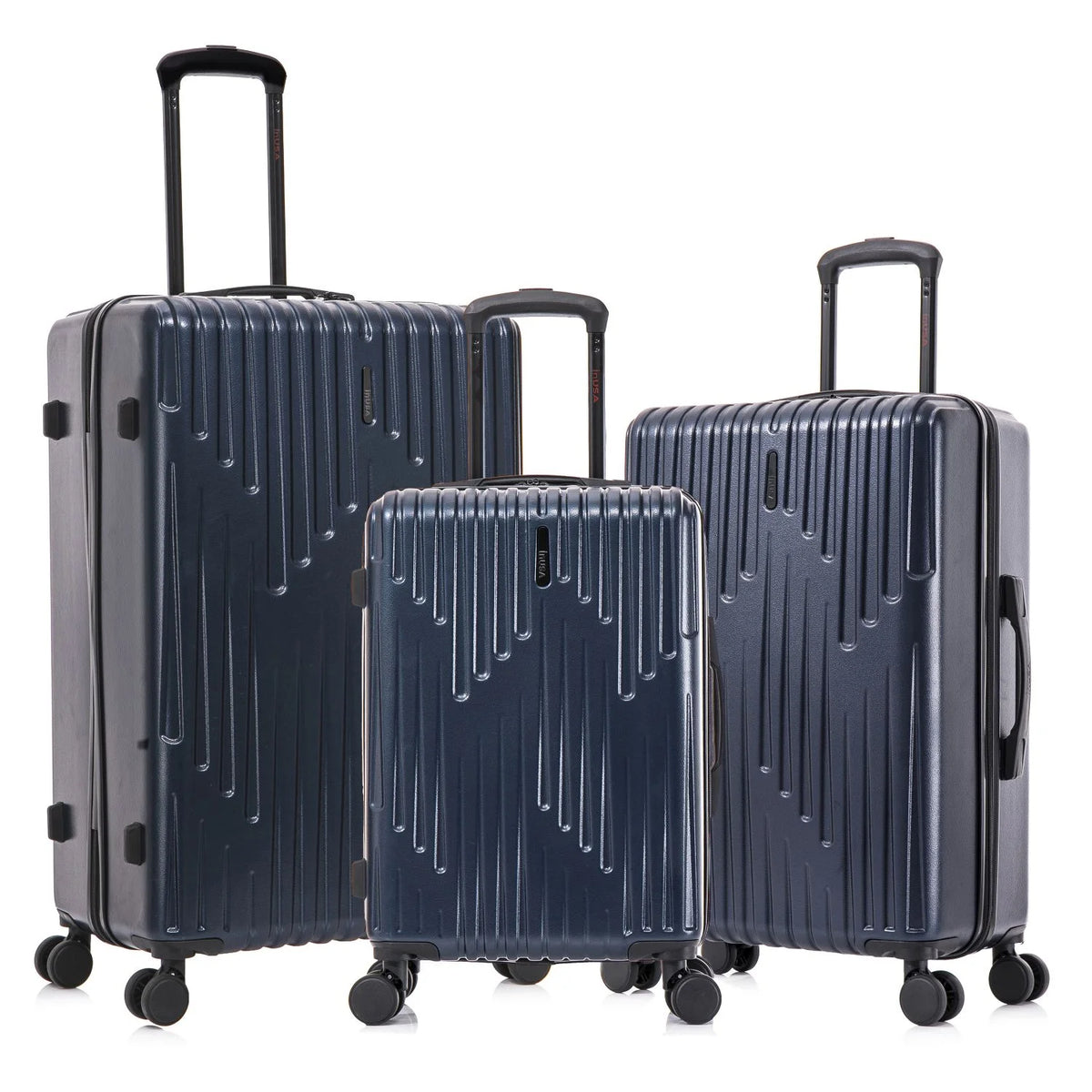 3-Piece Hardside Luggage Set with Spinner Wheels, 20"/24"/28", Navy Blue I861