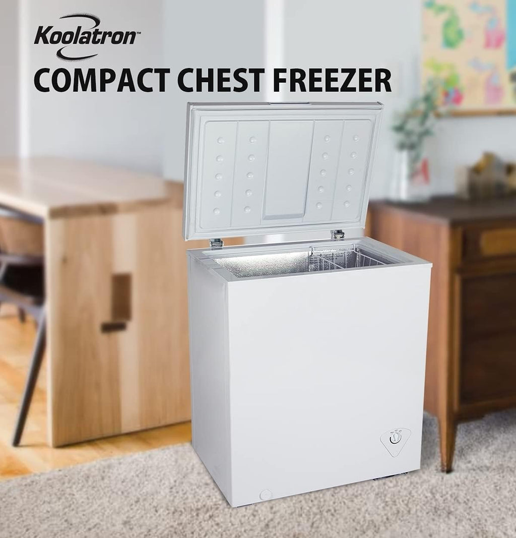 White 5.0 Cubic Feet Compact Chest Freezer with Removable Wire Basket P466