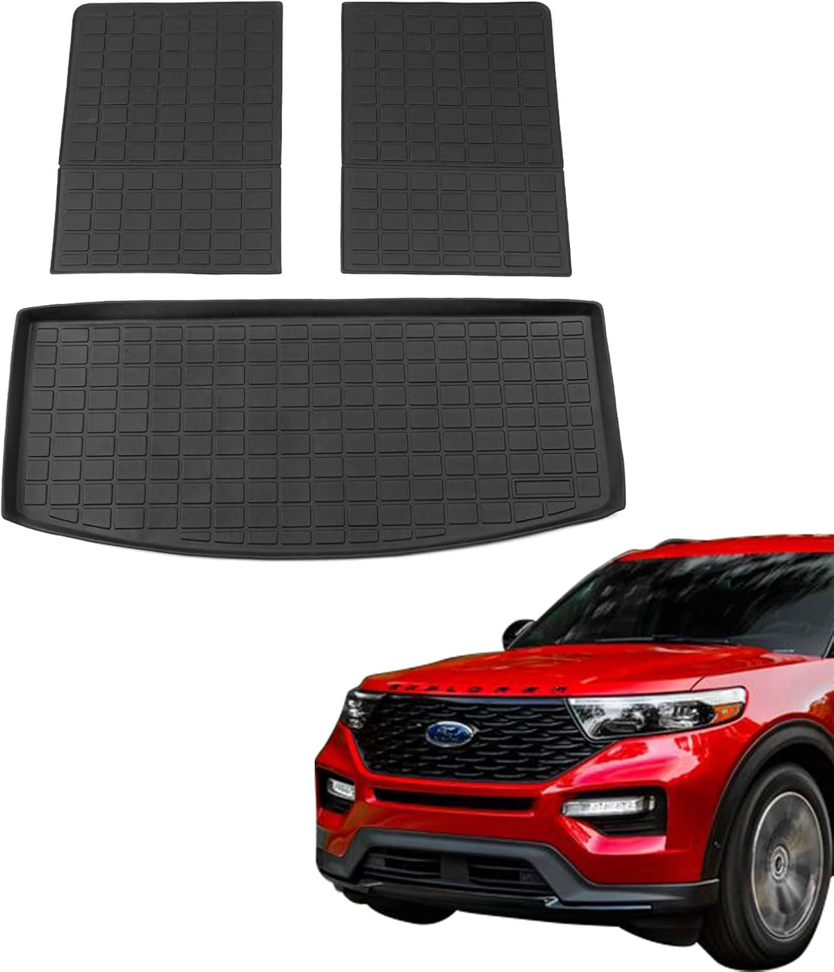 TPE All-Weather Cargo Liner Trunk Mat for 7 Seats Pack of 2 T48123