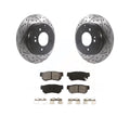 Rear Coated Drilled Slotted Disc Brake Rotors And Semi-Metallic Pads Kit N415