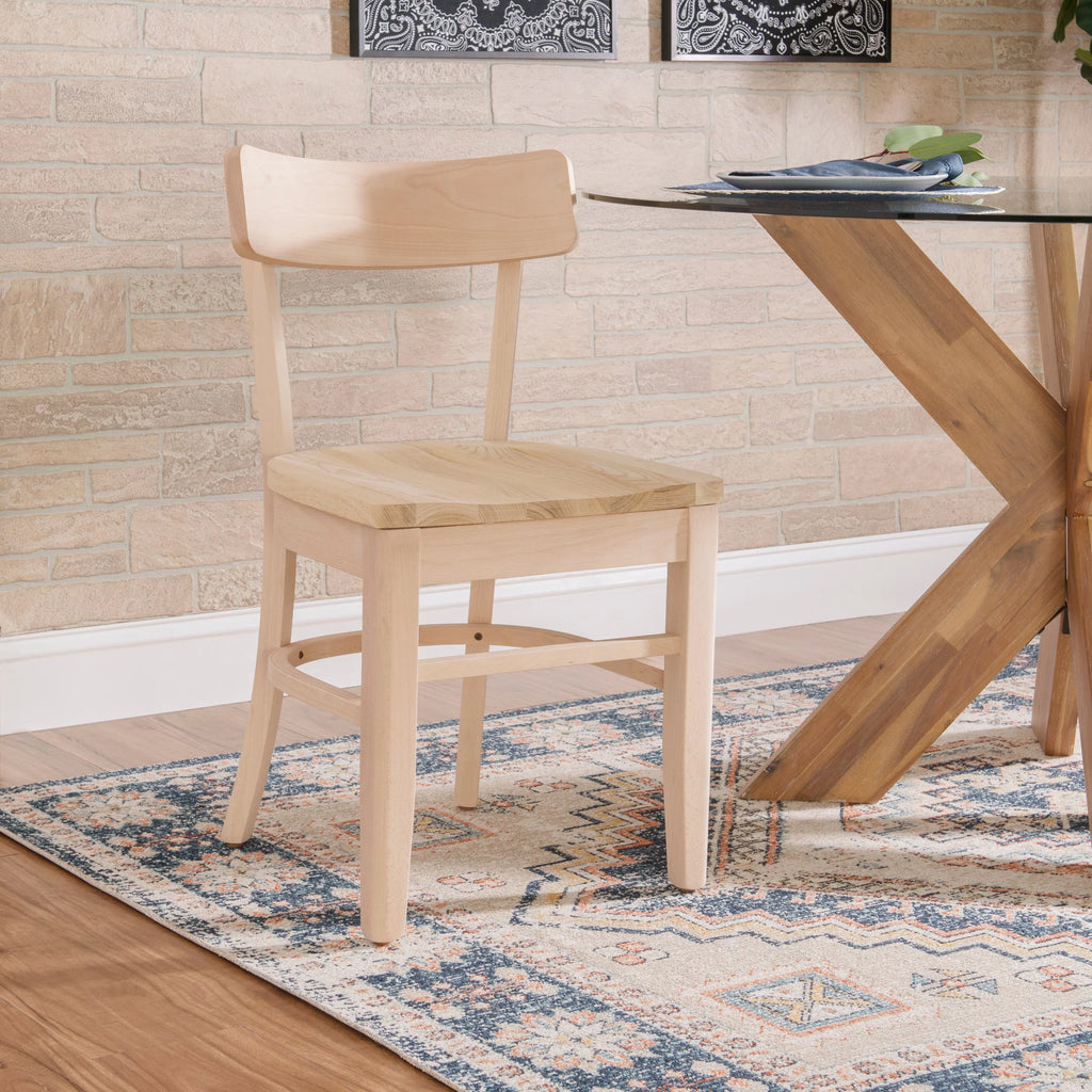 Unfinished Wood Dining Accent Chair, Set of 2 V7954