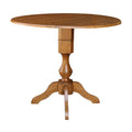 42x22 Round Dual Drop Leaf Pedestal Table Pecan R292