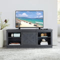 Natural Sliding Barn Door TV Stand with Storage Cabinet and Shelves V118665