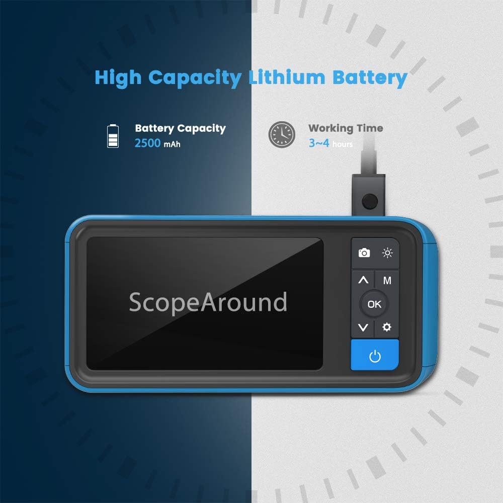 Endoscope 1080P HD Digital Borescope Camera Waterproof 4.5 Inch IPS Screen with 6 LED Lights, Semi-Rigid Cable, 32GB TF Card and Tool Bag (16.5FT) D5798