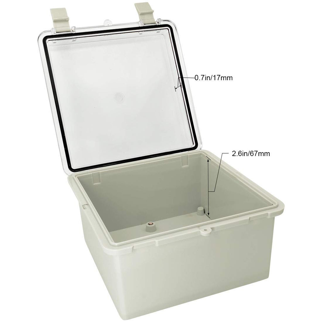 ABS Plastic IP65 Junction Box with Clear Cover 5.9 x 5.9 x 3.5 inch Pack of 2 B295247