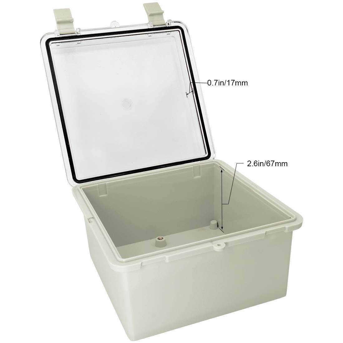 ABS Plastic IP65 Junction Box with Clear Cover 5.9 x 5.9 x 3.5 inch Pack of 2 B295247