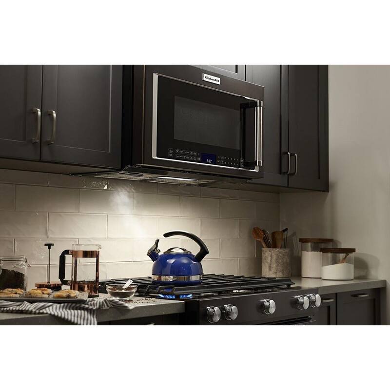 1800-Watt Over the Range Microwave with Air Fry in Black Stainless Steel F990073
