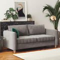 Light Gray Velvet Tufted Sofa Q5616
