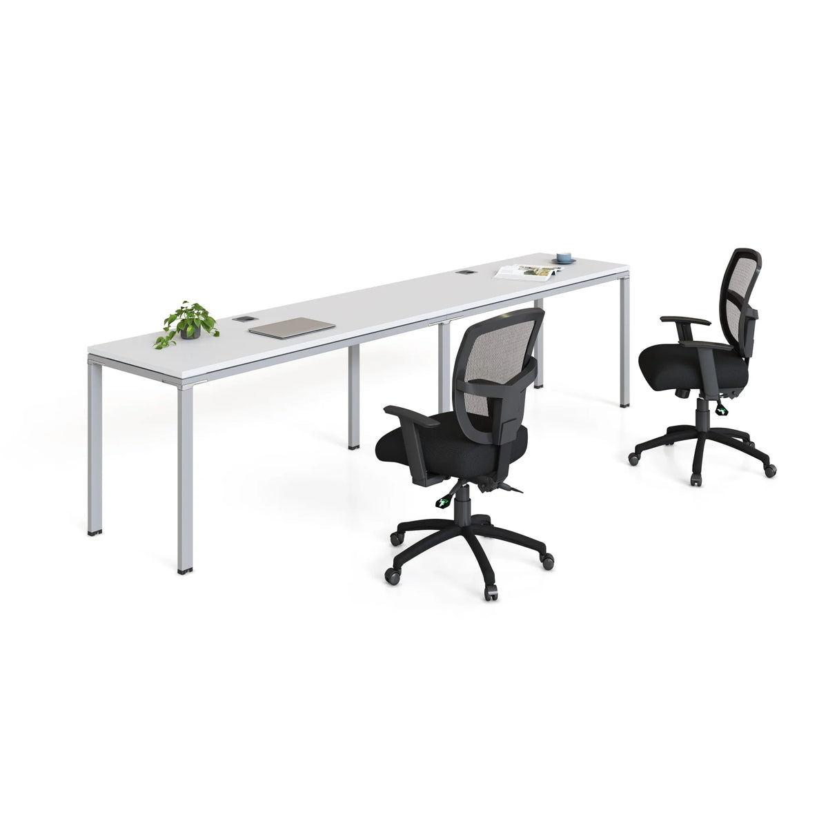 White Double Workstation Desks G328486