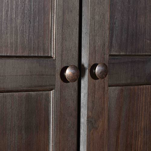 Solid Wood 2-Door Wardrobe with Walnut Finish P59855