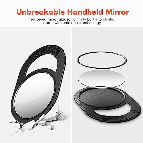 Black Hand Mirror with Handle T210541