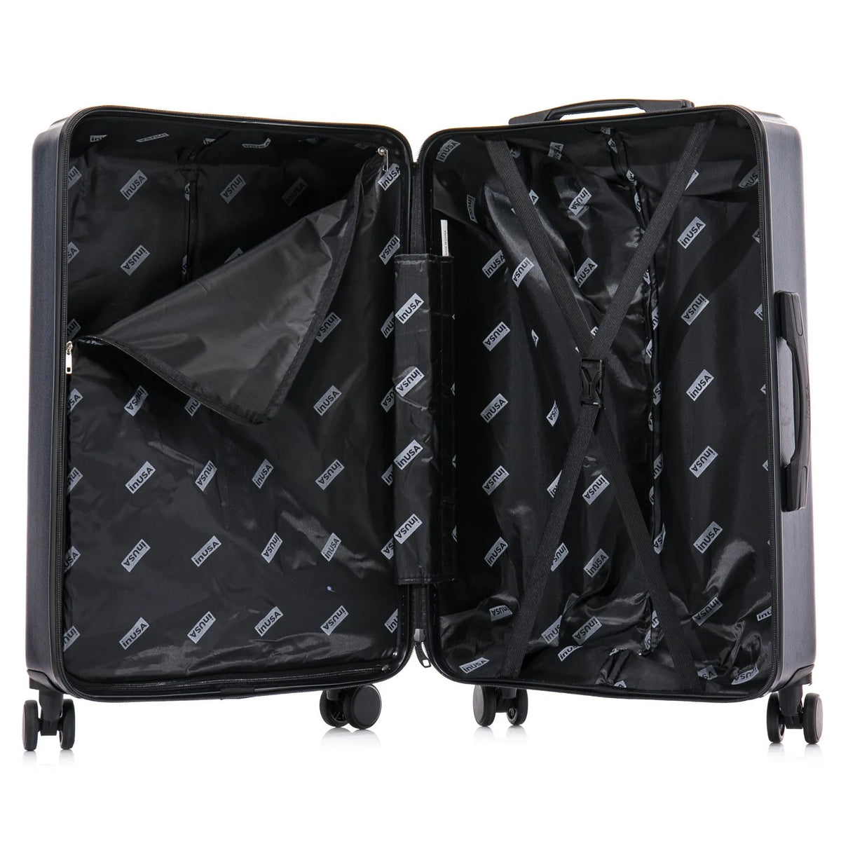 3-Piece Hardside Luggage Set with Spinner Wheels, 20"/24"/28", Navy Blue I861