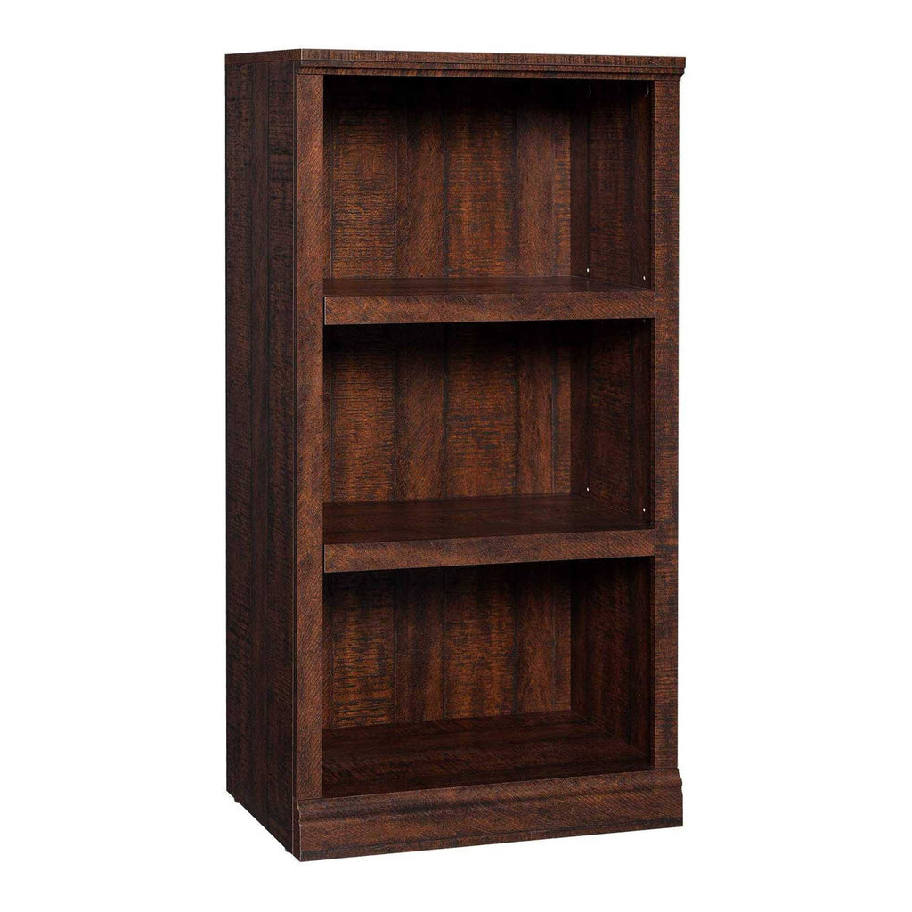 Walnut Brown Wooden 3 Tier Bookcase with Adjustable Shelves U264