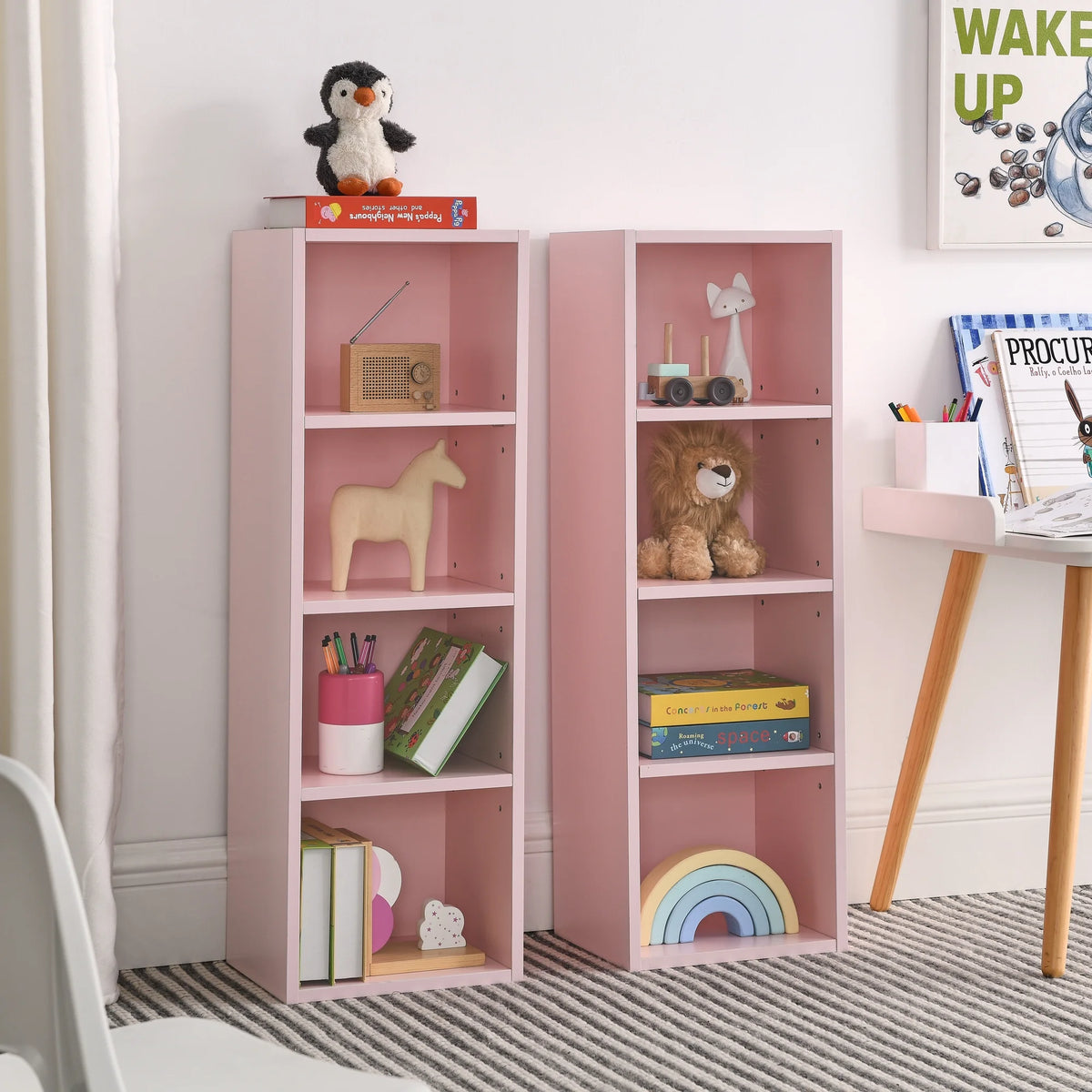 8-Tier Tall Narrow Bookcase with Adjustable Shelves E50569